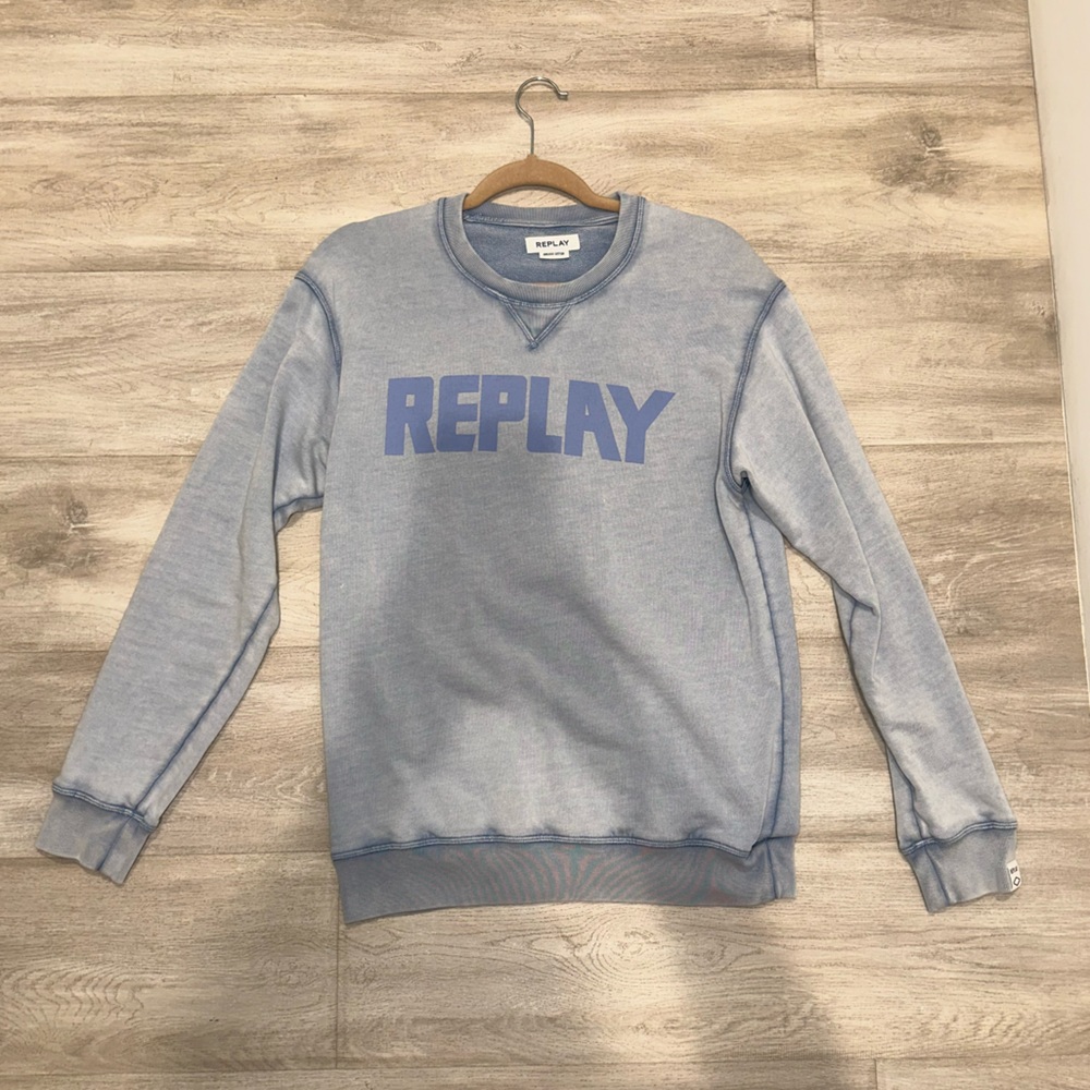 Blue crewneck sweatshirt